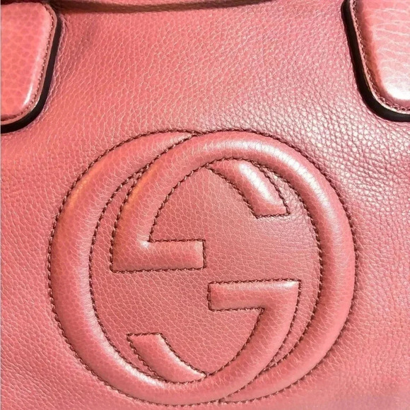 Gucci pink leather soho satchel handbag - Picture 6 of 12